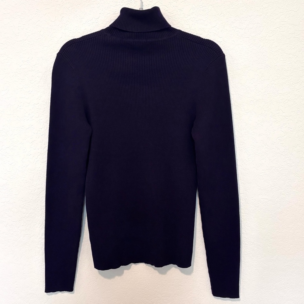 Lauren Ralph Lauren Deep Purple Turtleneck Sweater Women’s Medium Closet Staple - Picture 3 of 7